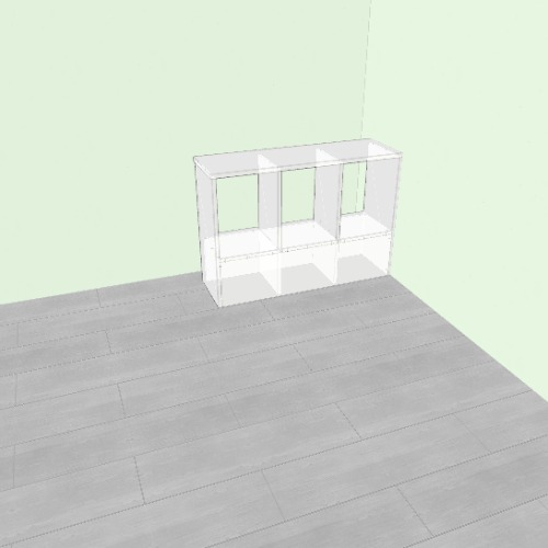 Mueble comedor de perros y estante decorativo