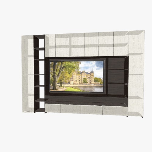 电视墙 โครงการและแบบแปลนเฟอร์นิเจอร์ 3D ฟรีจากชุมชน Flatma