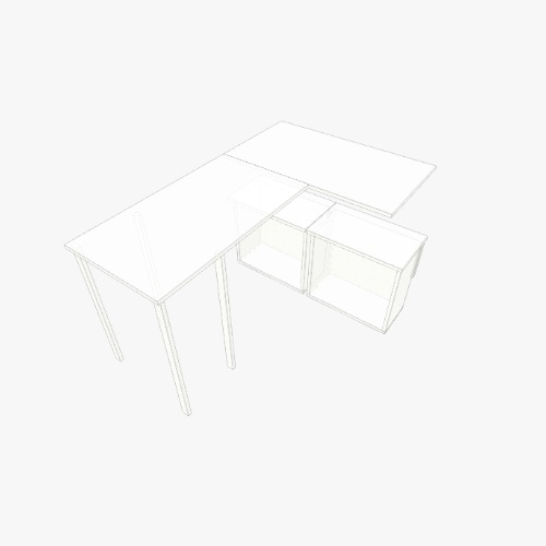 Escritorio en L con 2 disiones