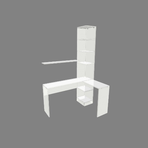Escrivaninha L c/ prateleira Free 3D furniture designs and blueprints from Flatma Community