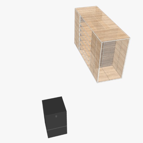 Ilha com expositora embutida