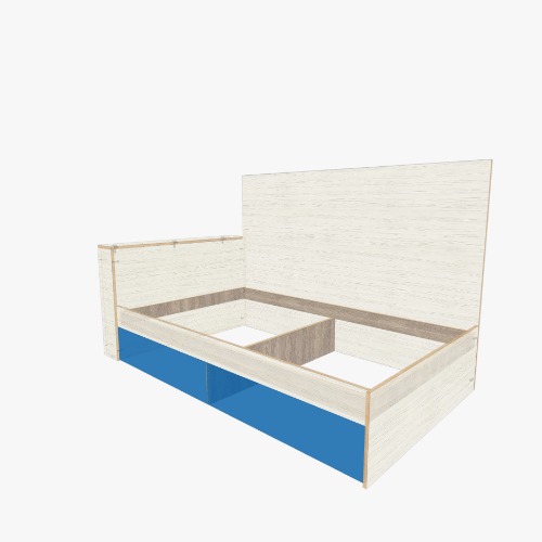 Кровать под ламели и мягкие боковины