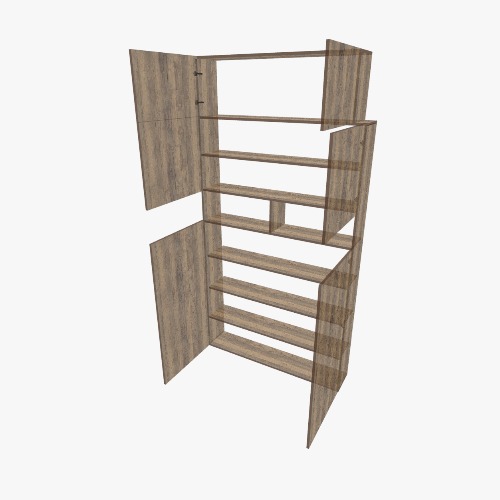 Книжный шкаф для хрущевки Dự án và bản vẽ nội thất 3D miễn phí từ Cộng đồng Flatma