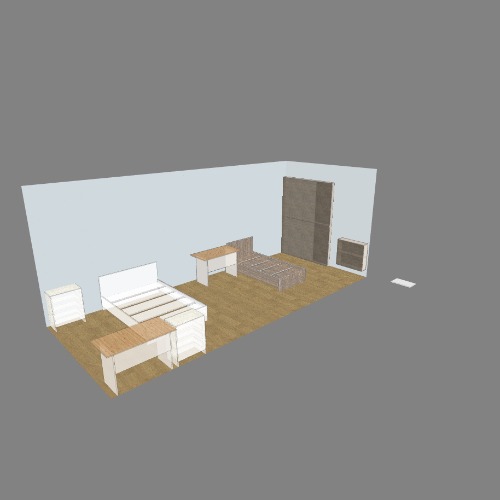 Комната Proyek dan denah furnitur 3D gratis dari Komunitas Flatma