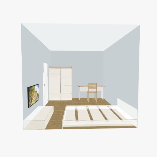 กร ห้องนอน Proyek dan denah furnitur 3D gratis dari Komunitas Flatma