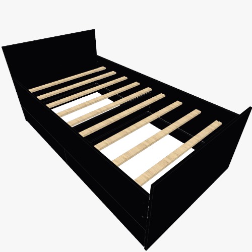 кровать односпальная Proyek dan denah furnitur 3D gratis dari Komunitas Flatma
