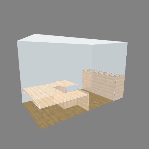 Low cost cama + comedor + cocina Free 3D furniture designs and blueprints from Flatma Community