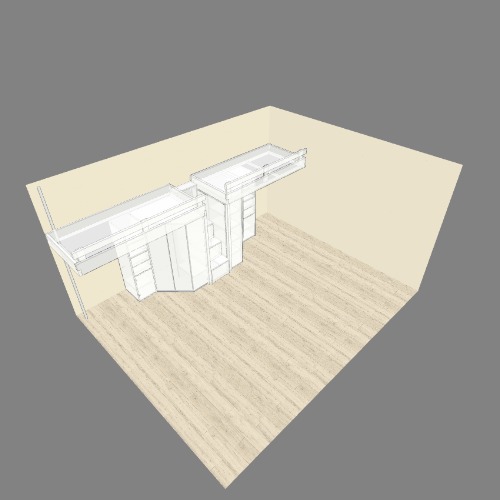 Side-by-side bunk Free 3D furniture designs and blueprints from Flatma Community