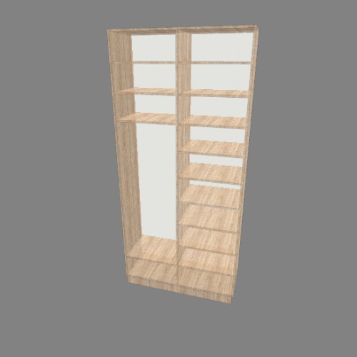 simple 2-section wardrobe with shelves Free 3D furniture designs and blueprints from Flatma Community
