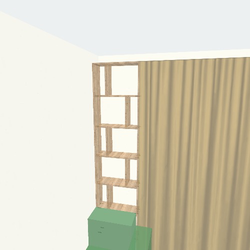 Стеллаж в гостинную в нишу