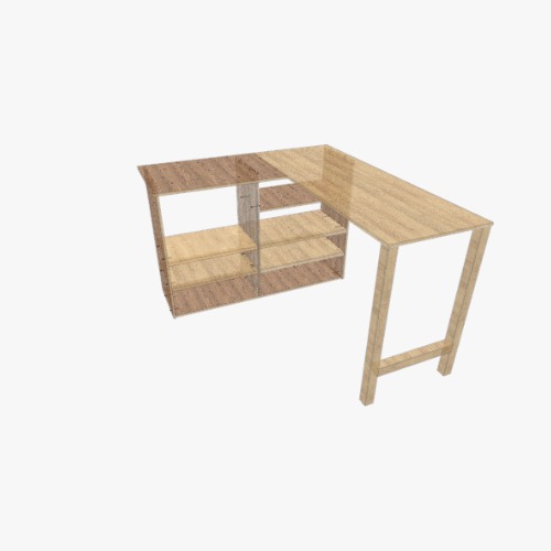 Стол угловой с полками внизу