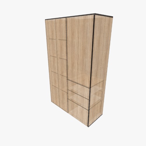 Wardrobe with 3 Partitions Free 3D furniture designs and blueprints from Flatma Community